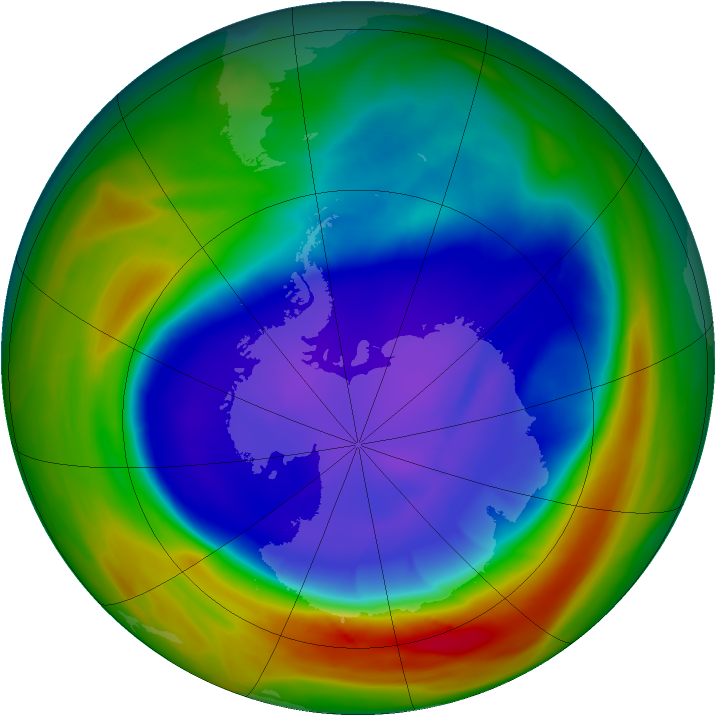 Antarctic ozone map for 17 September 2007